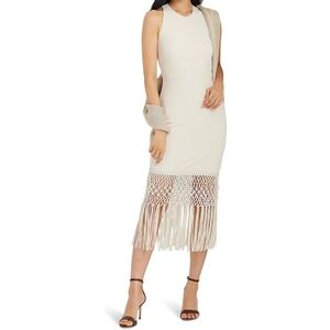 Ralph Lauren Fringe-Trim Sleeveless Cocktail Dress Size 14